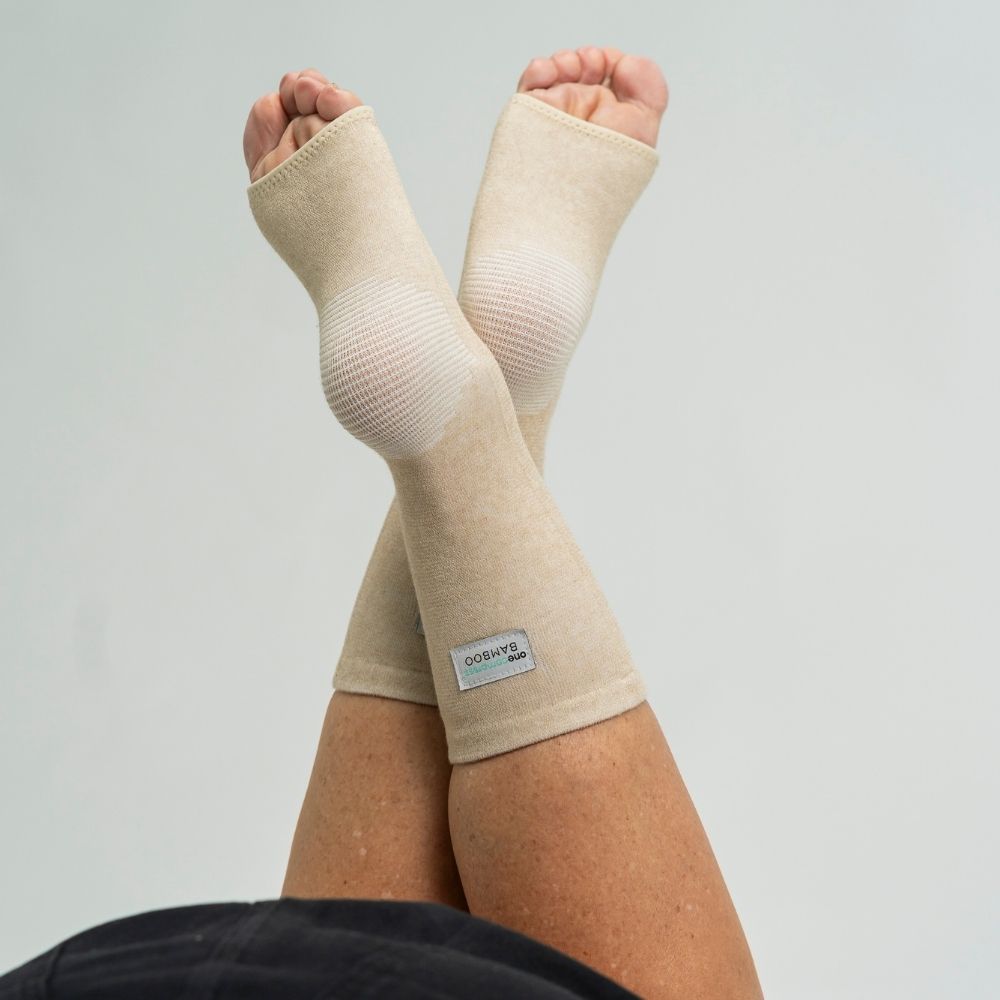 Mangas respiráveis de bambu para os pés — Ajuste de compressão suave