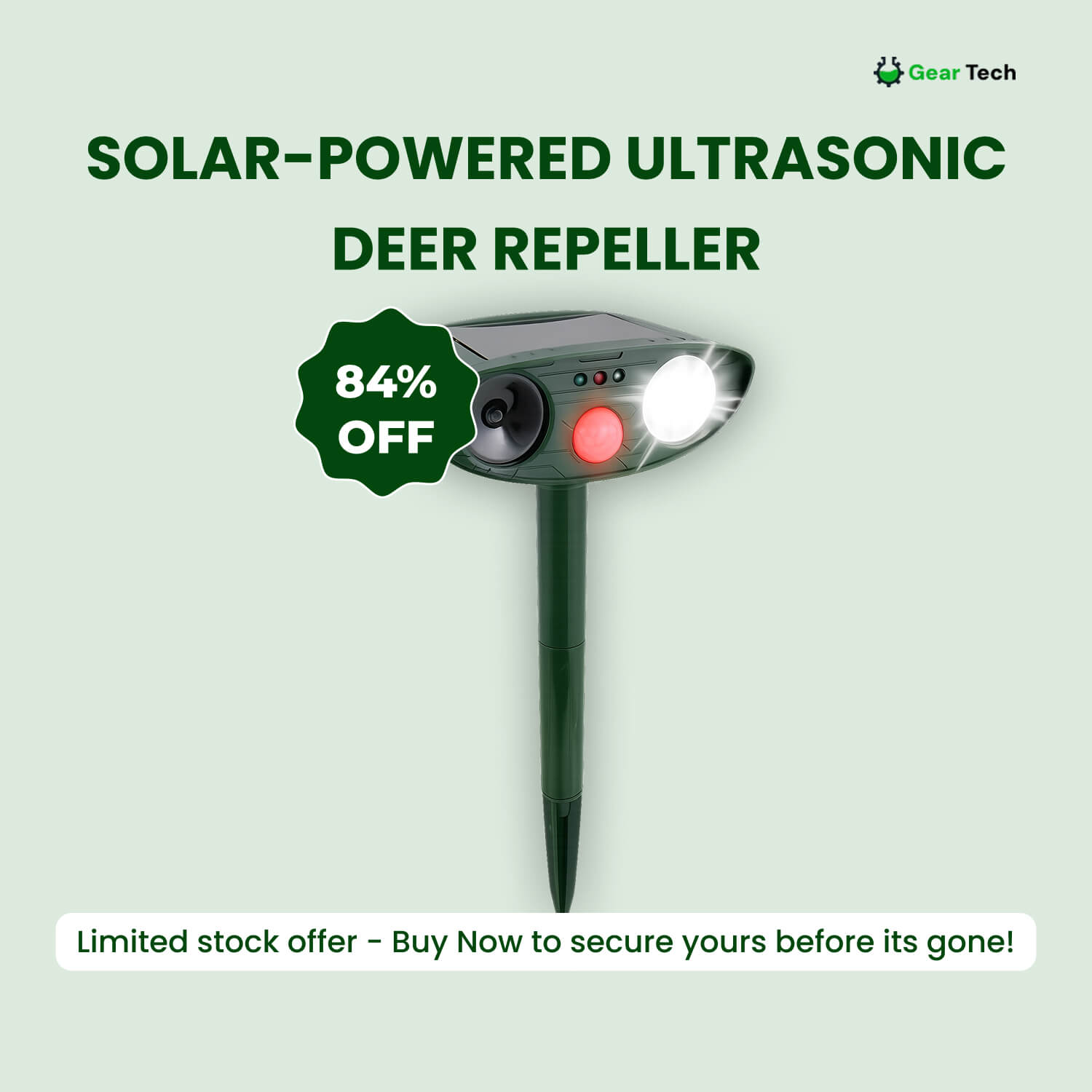 Repelente ultrassónico solar de veados SolaraGuard