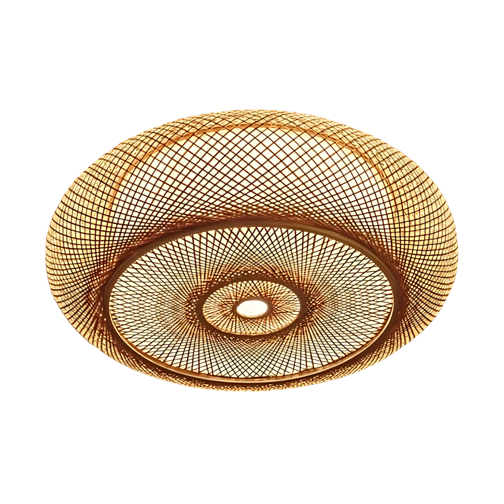AiraWeave Bamboo Handwoven Ceiling Light For Boho And Scandinavian Interiors