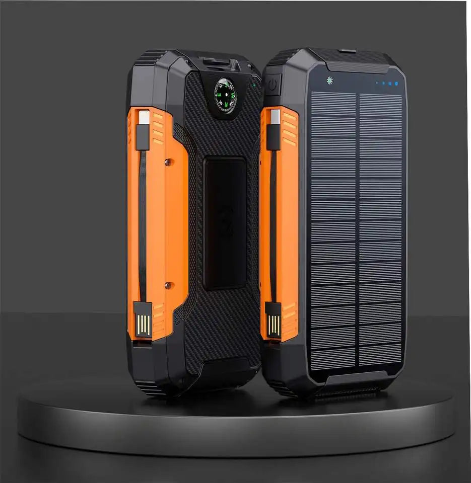 EclipseVolt portabel solcellsladdare på 30 000 mAh — vattentät design, dubbla USB-portar och Qi-trådlös laddningsplatta