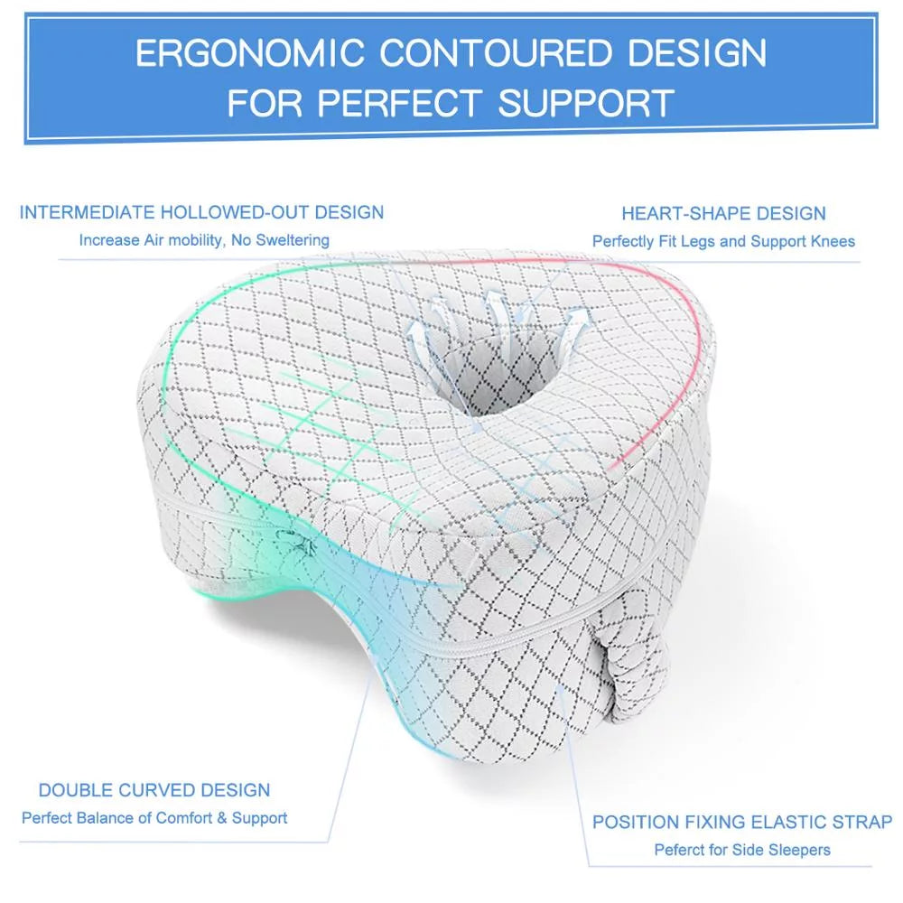 Cuscino triangolare sagomato per ginocchia in memory foam ErgoEase