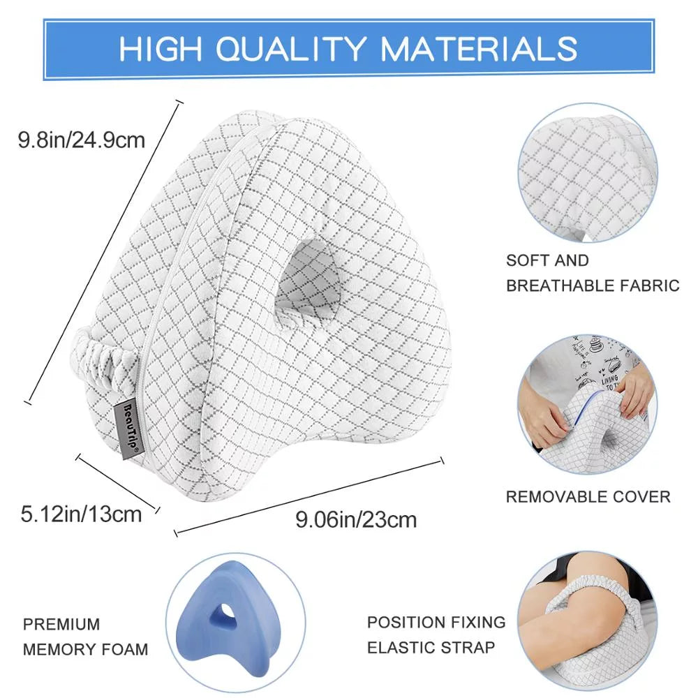 Cuscino triangolare sagomato per ginocchia in memory foam ErgoEase