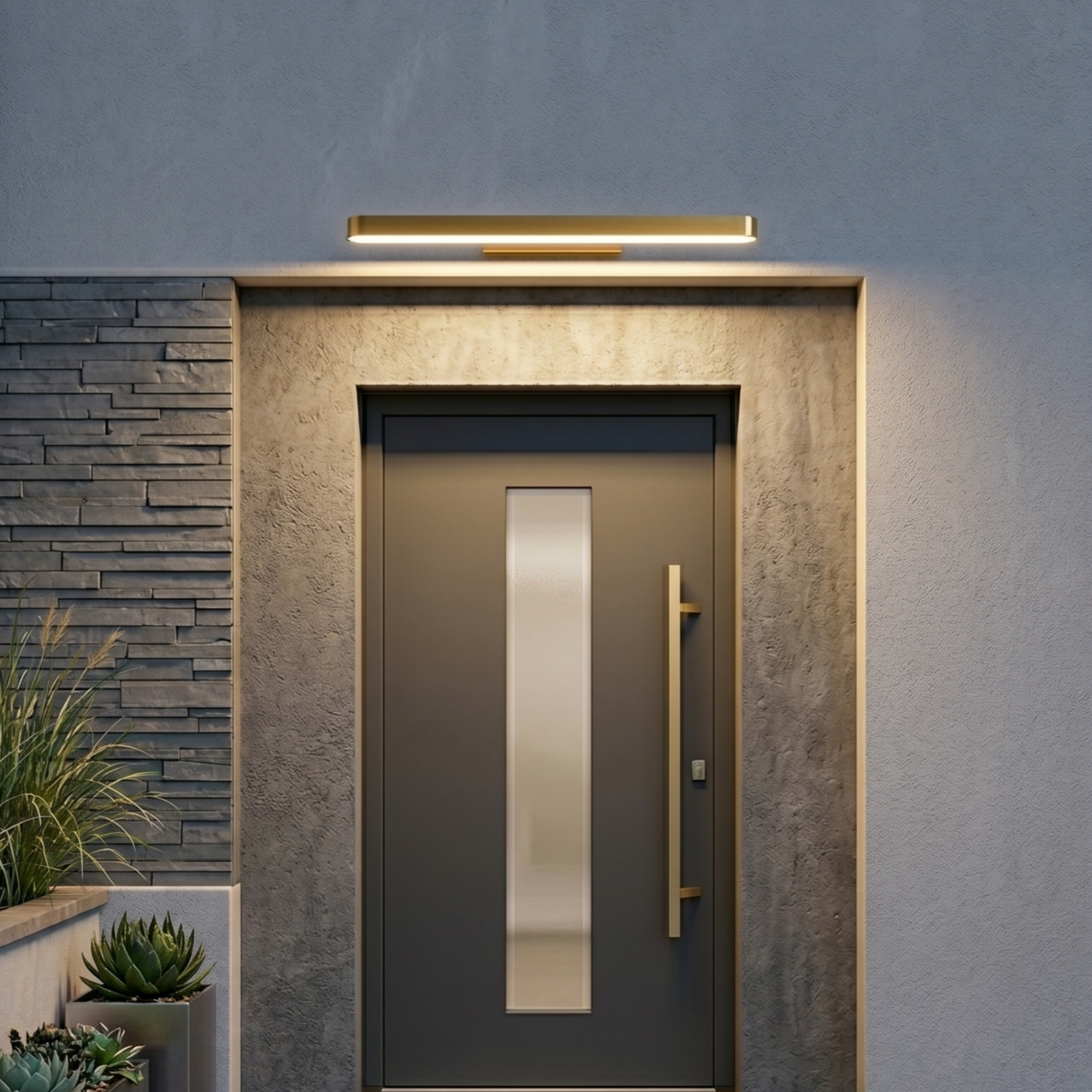 Minimalist Brushed Stainless Steel Wall Lamp -- Copper/Chrome/Black for Outdoor - Flindria