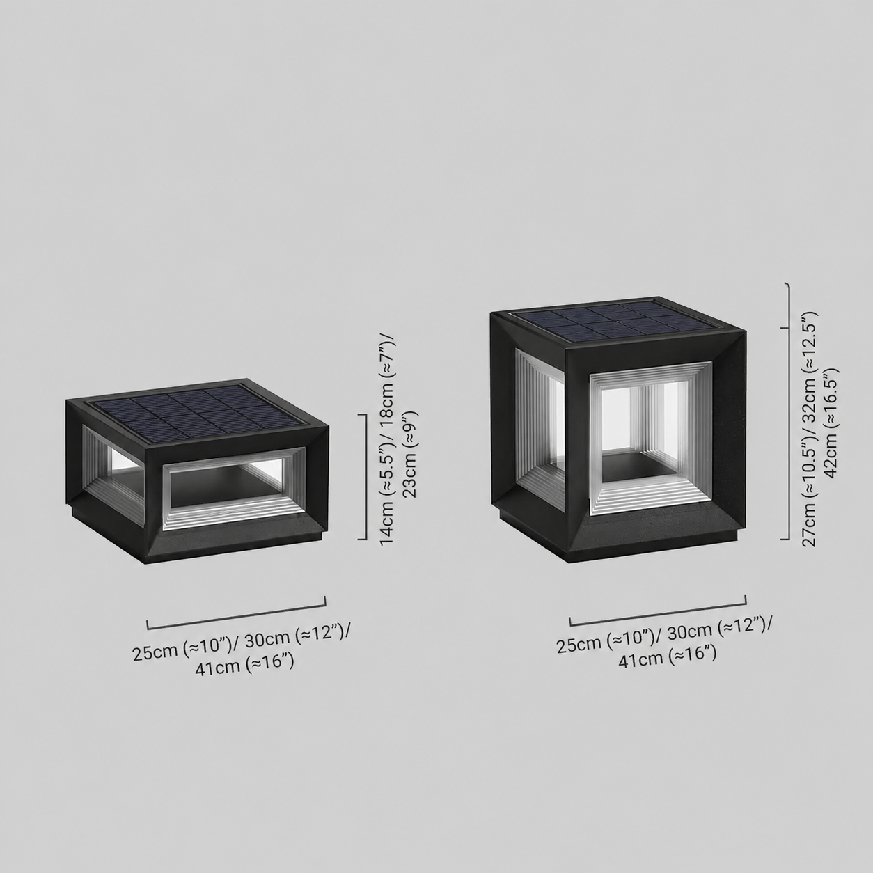 Lámparas de pilar LED modernas para exterior - Diseño de cubo de metal negro - Flindria