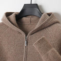 Sudadera con capucha de lana merino y cachemira Royal con cremallera completa - Capa suave y cálida