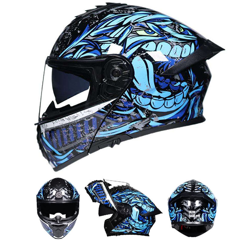 Casco modulare Orz a doppia lente certificato DOT ed ECE