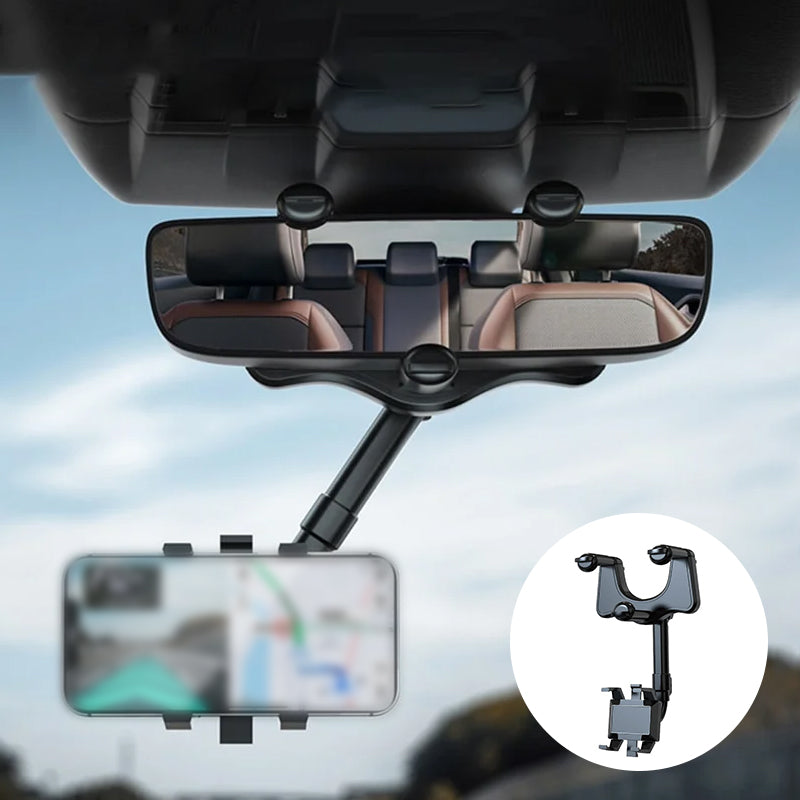 360° Rotating Multifunctional Car Mirror Phone Holder | Filindra