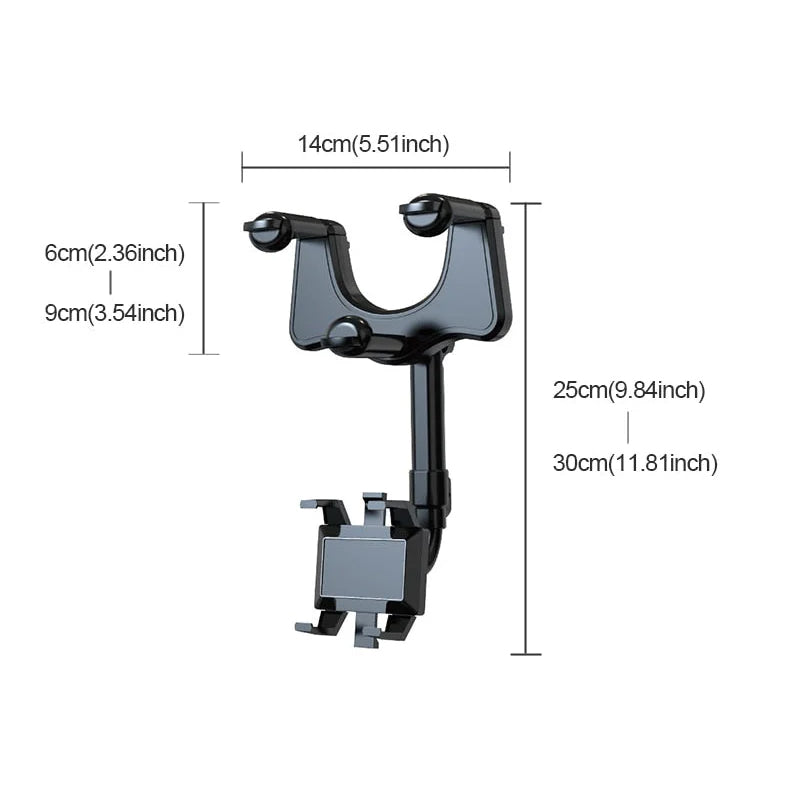360° Rotating Multifunctional Car Mirror Phone Holder | Filindra
