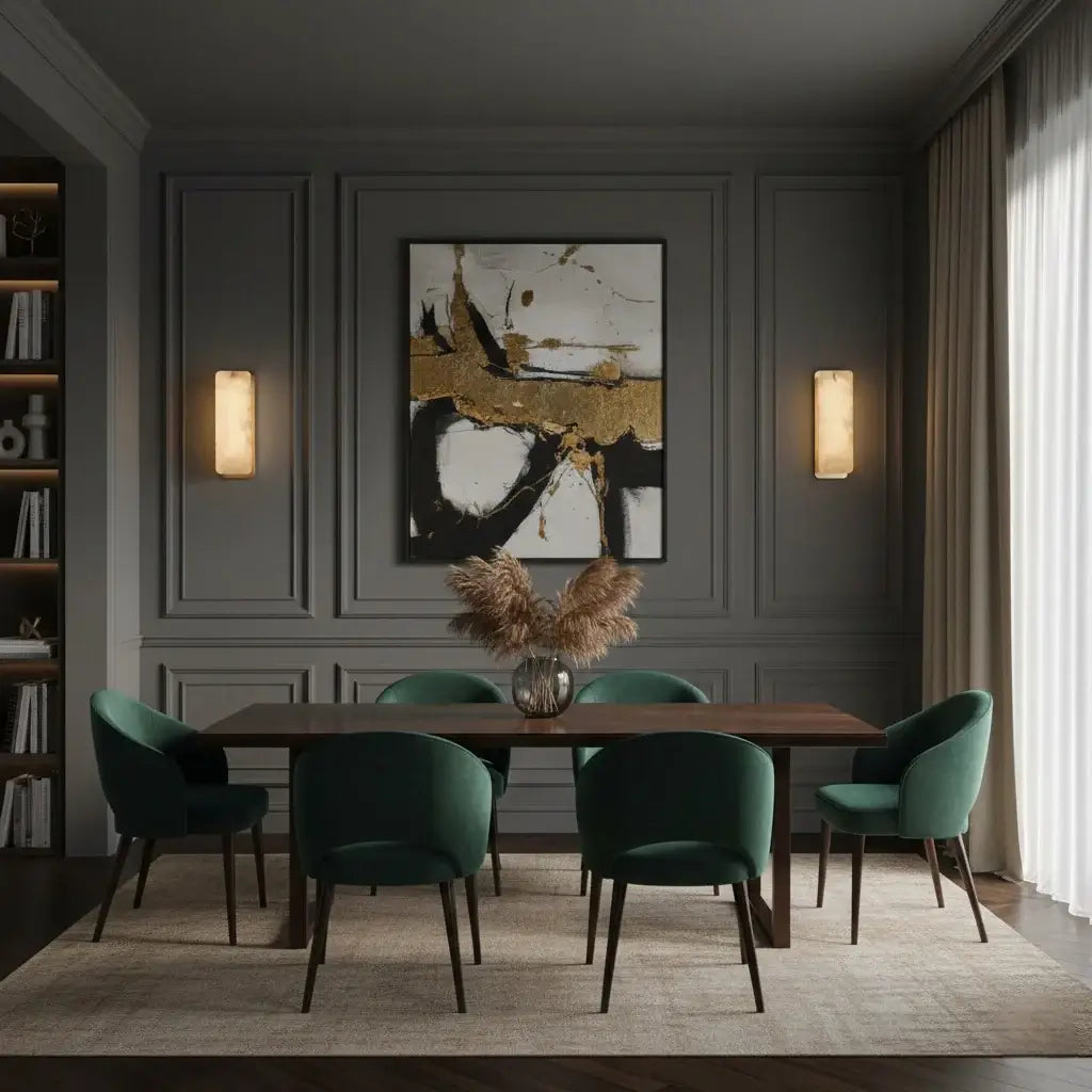 Aplique de pared de alabastro de lujo para sala de estar / comedor - Flindria