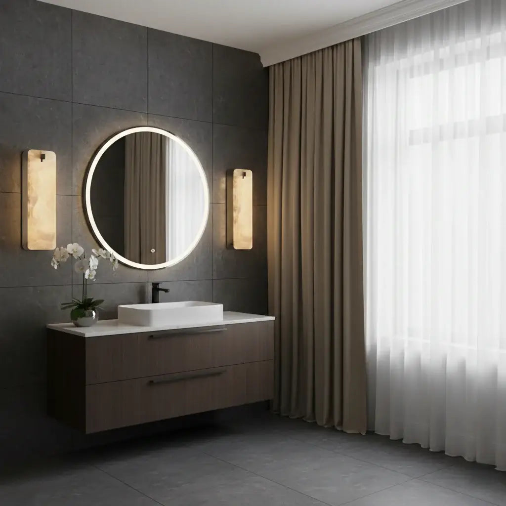 Aplique de pared de alabastro de lujo para sala de estar / comedor - Flindria