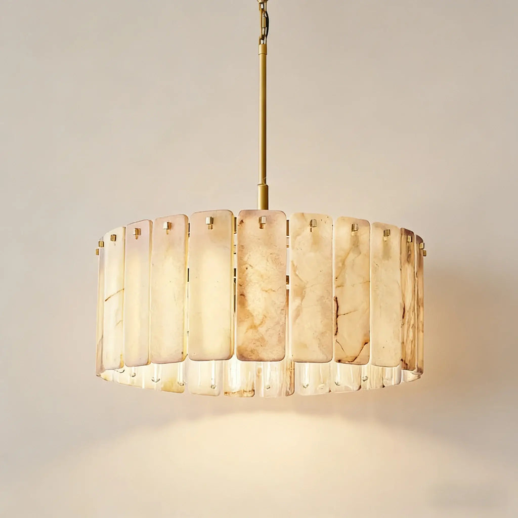 Luxury Alabaster Round Chandelier 36D"- For Living room/Dining room - Flindria