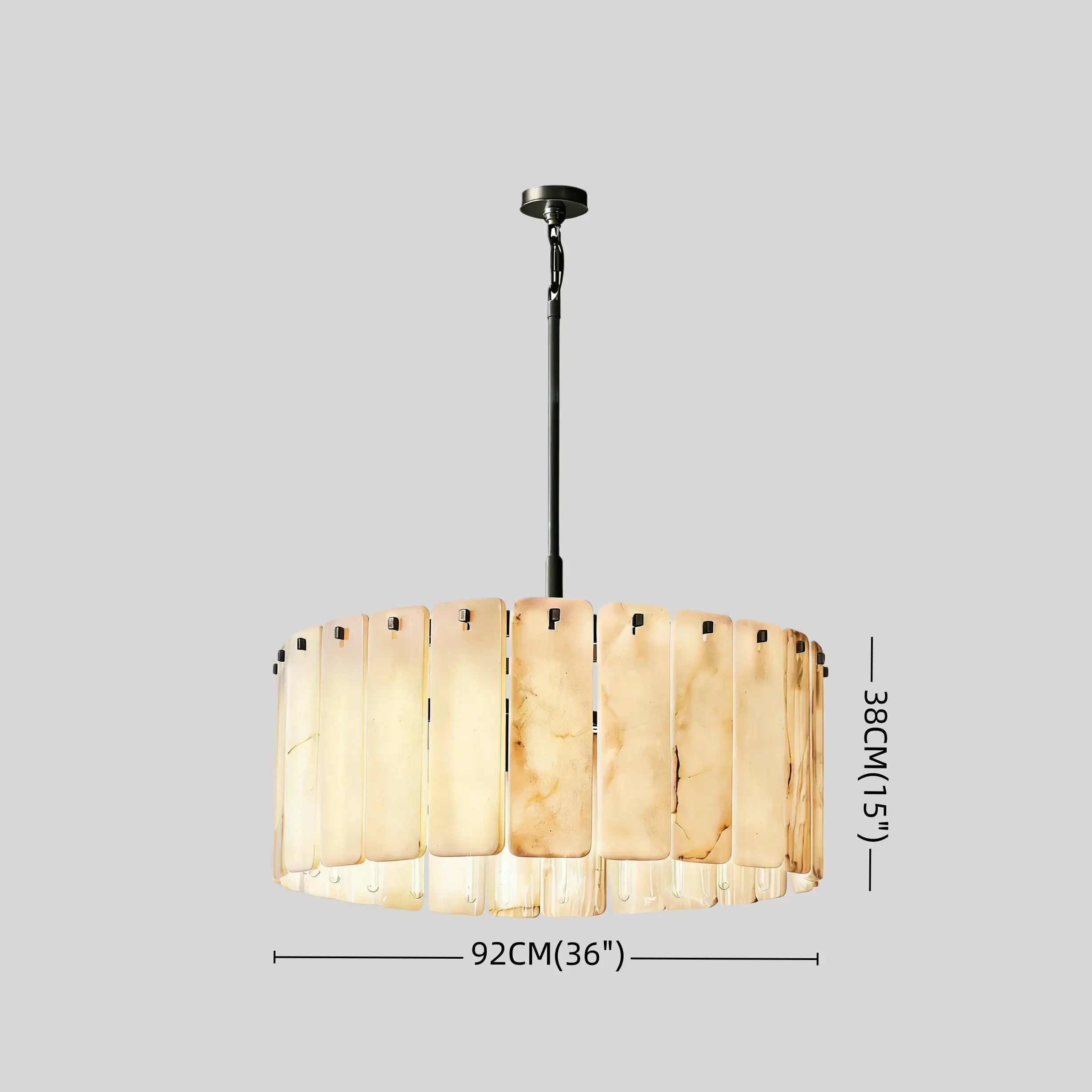 Luxury Alabaster Round Chandelier 36D"- For Living room/Dining room - Flindria