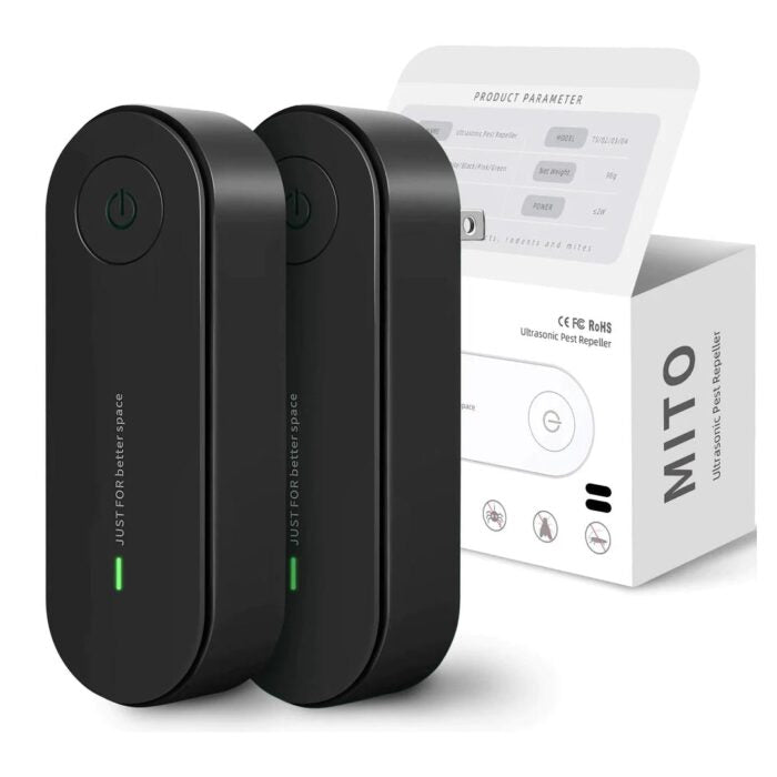 Lot de 2 répulsifs à moustiques à ultrasons — Dispositifs électroniques anti-insectes à brancher