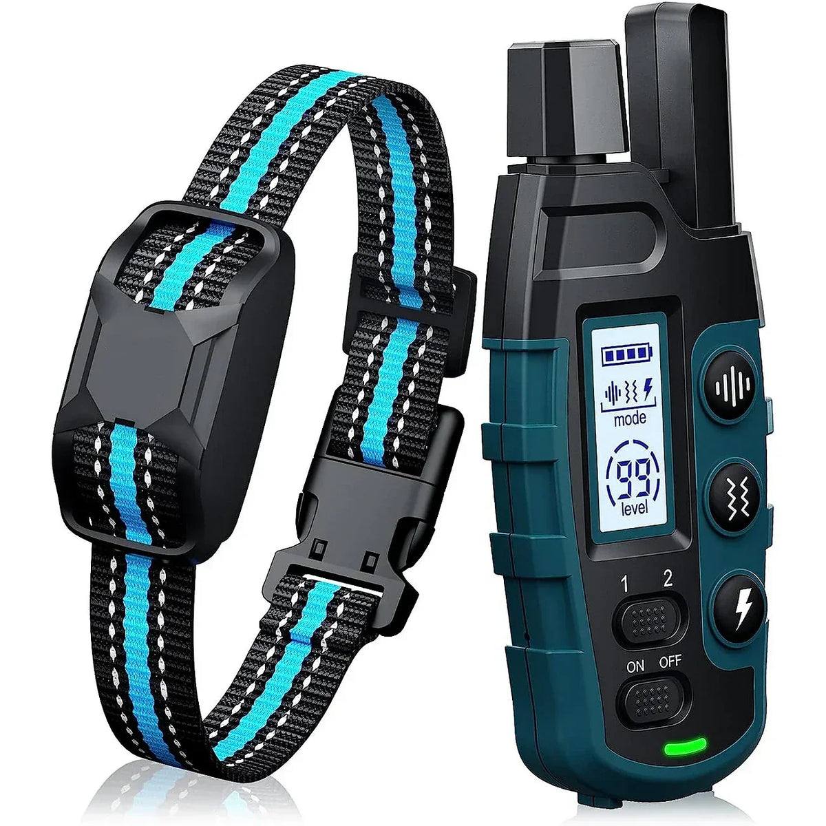 Hundetrainingshalsband mit 1000 m Reichweite und Fernbedienung — wasserdicht, wiederaufladbar
