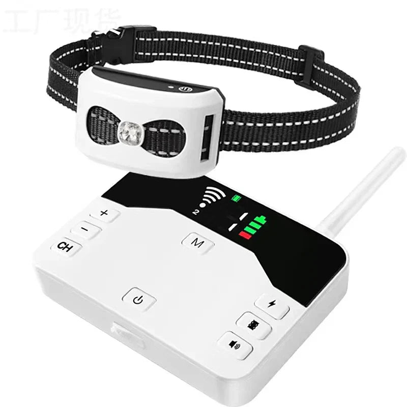 Sistema sem fios de vedação para cães e coleira de treino exterior de modo duplo