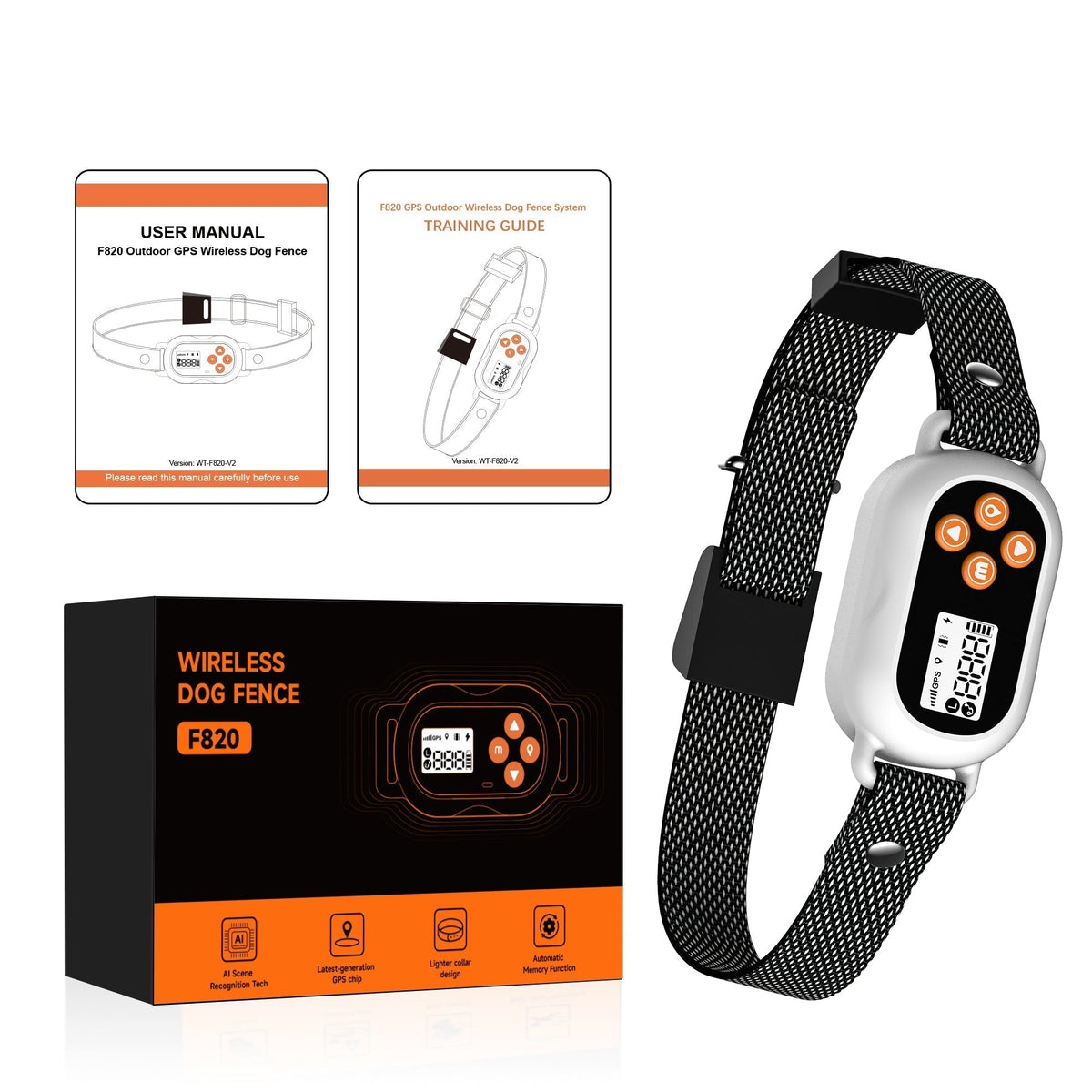 طوق سياج GPS للكلاب Pawfey SmartPro F820 - حدود لاسلكية
