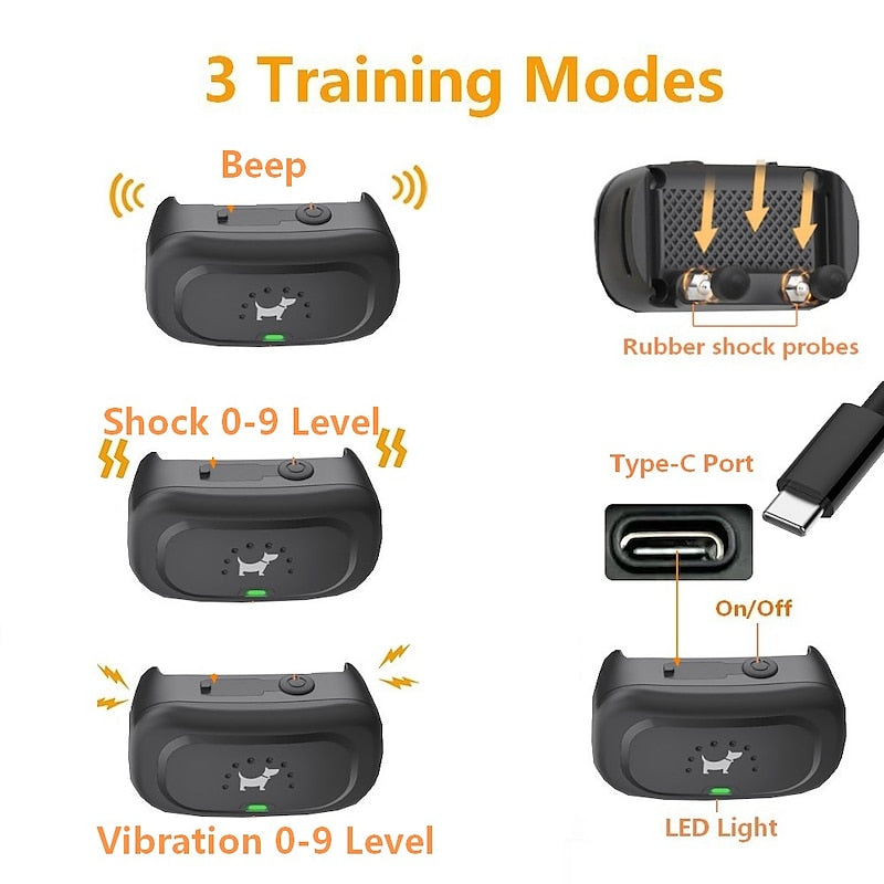 Aufladbares Pawfey-Hundetrainingshalsband – 500 m wasserdicht
