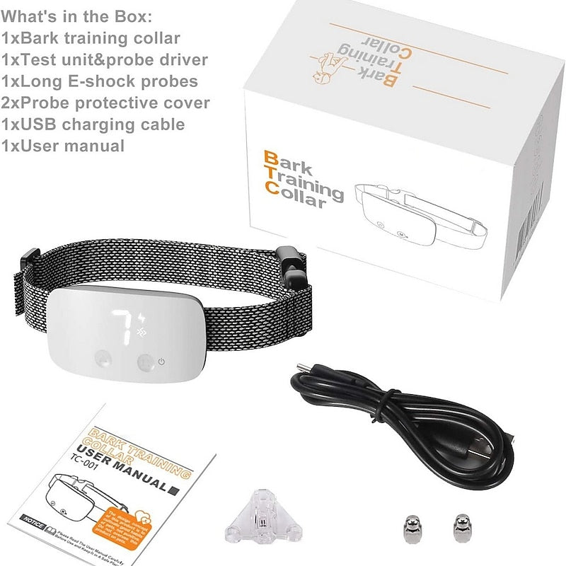 NovaPup Rechargeable Waterproof Bark Collar — Touchscreen Interface