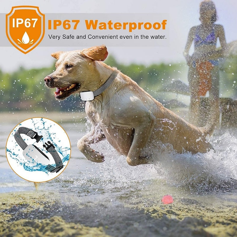 NovaPup Rechargeable Waterproof Bark Collar — Touchscreen Interface