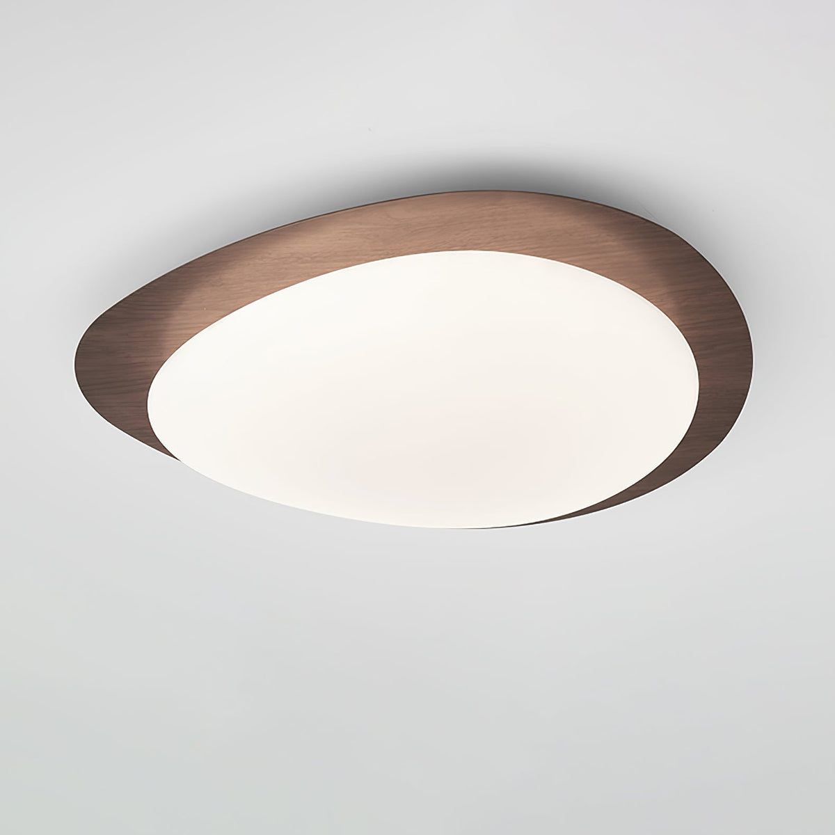 NexaRipple Walnut Pebble Ceiling Light — Cozy Warm Glow
