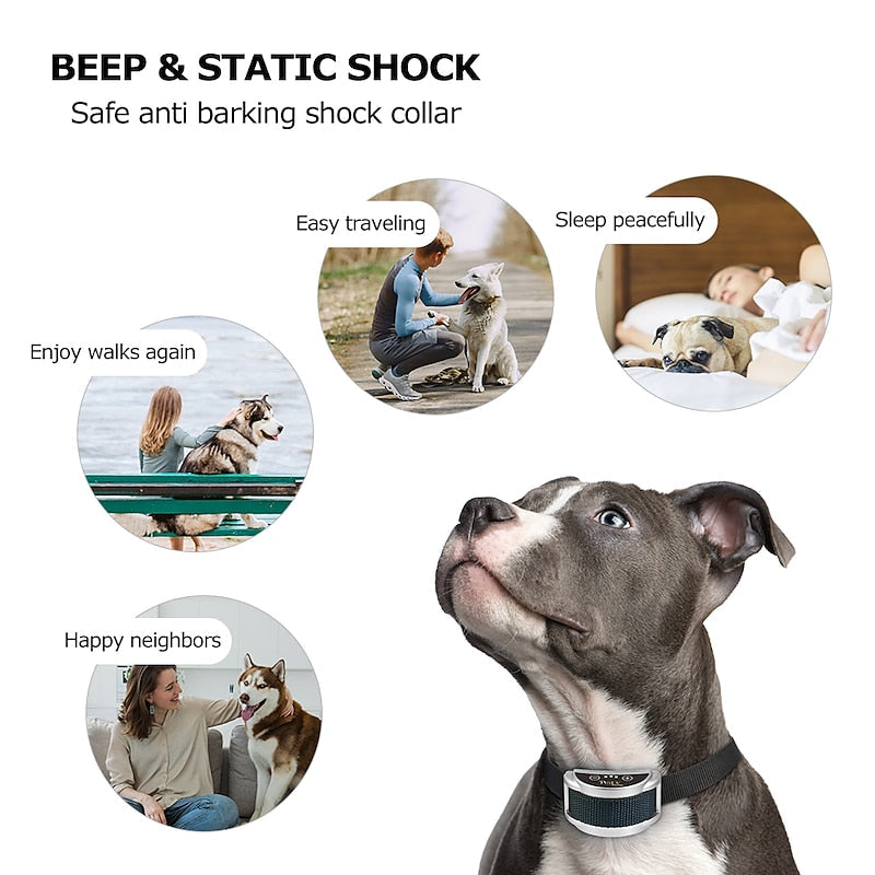 PetJoy-genopladeligt anti-gø-hundehalsbånd — Justerbar følsomhed