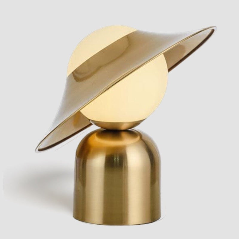 Lunara Gold Schreibtischlampe mit warmem LED-Leuchten für Kommoden und Schreibtische