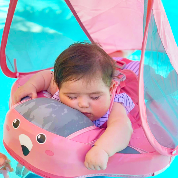 Baby Swim Trainer Baby Float — No-Inflate, Detachable Canopy