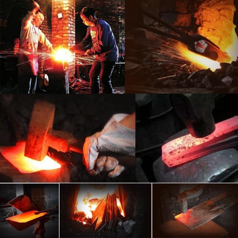 Ručně kovaný kuchařský nůž Almazan — konstrukce z uhlíkové oceli, vyrobeno v Srbsku