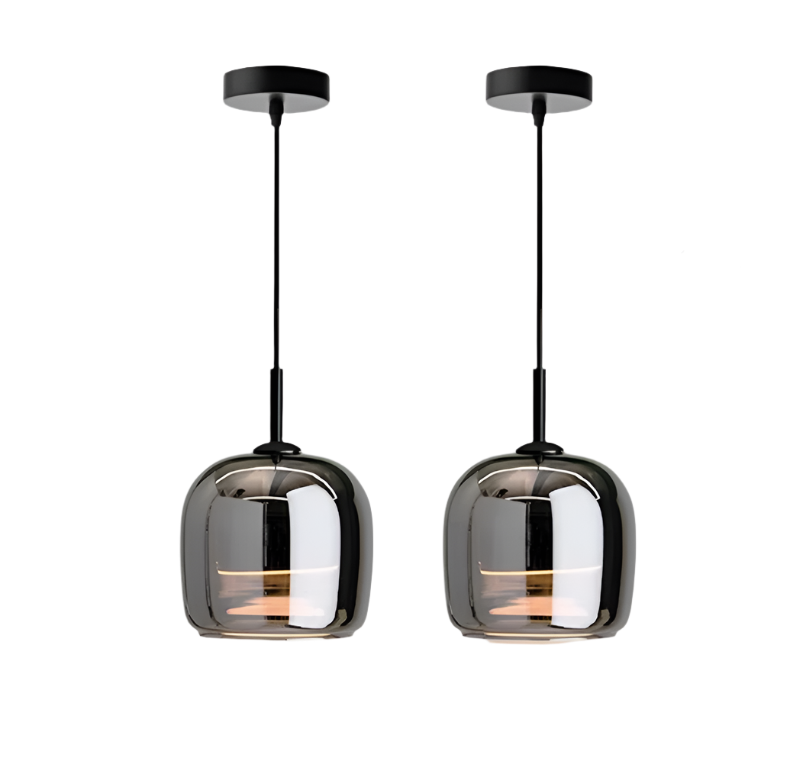 Lampa wisząca Arden Nordic — przydymiony szklany klosz, minimalistyczny design