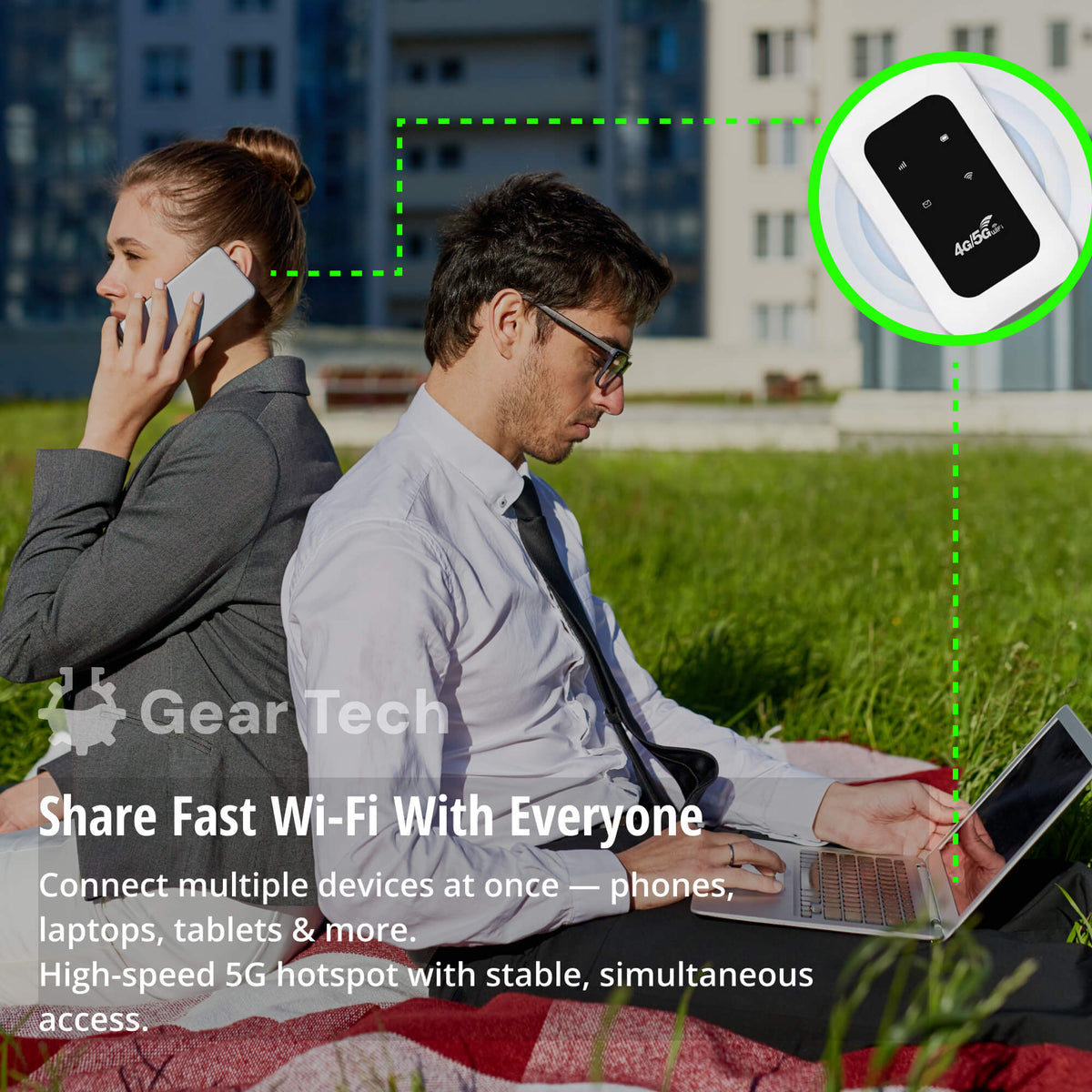 RoamWave 5G Mobiler WLAN-Hotspot — Kompakter mobiler Internet-Router