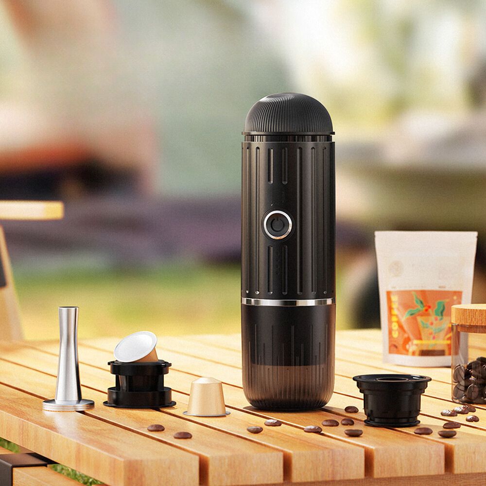 Portable Self-Heating Espresso Maker — USB-C, Ground Coffee/Nespresso
