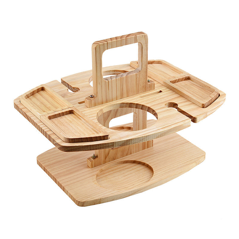 Winenest tragbarer Wein-Picknicktisch aus Holz — faltbares Design