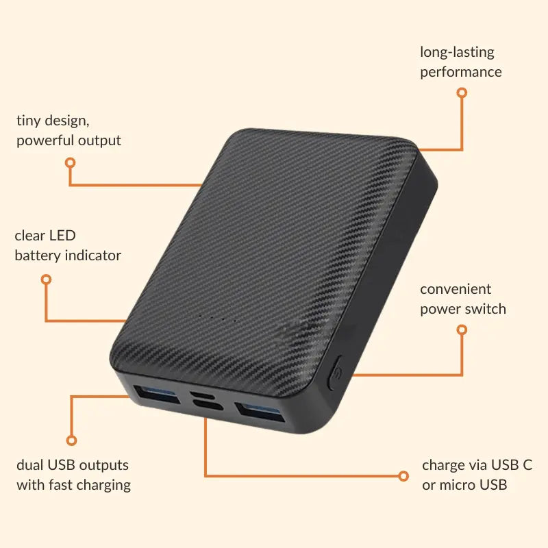 衣類ヒーター用コンパクトポータブル10000mAhモバイルバッテリー