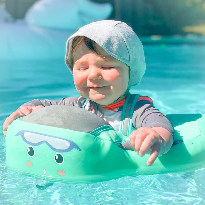 Baby Swim Trainer Baby Float — No-Inflate, Detachable Canopy