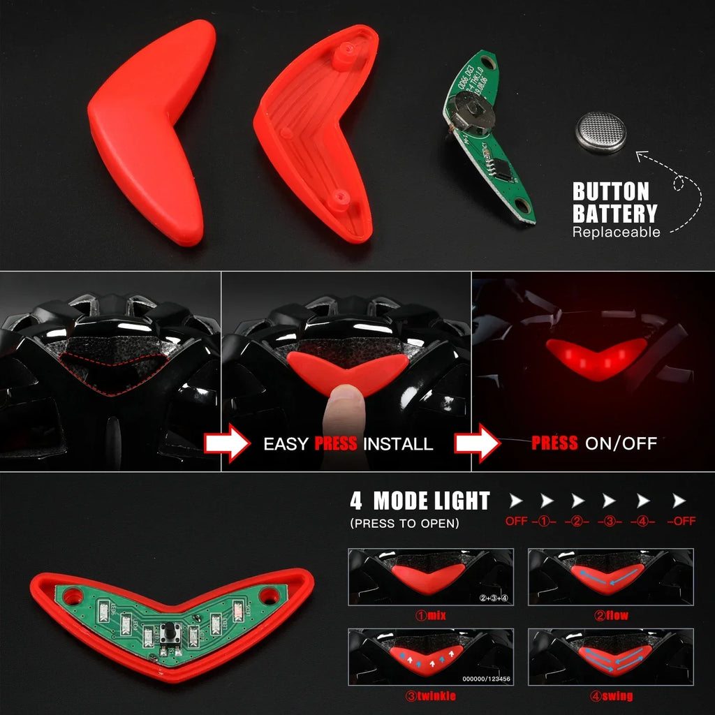 Casco de ciclismo unisex Velora — Sistema de iluminación LED trasera fija
