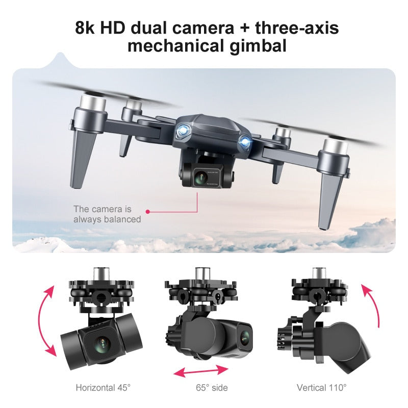 RG106 Pro Drone — Dual Camera, 8K Imaging, GPS, Brushless Motors