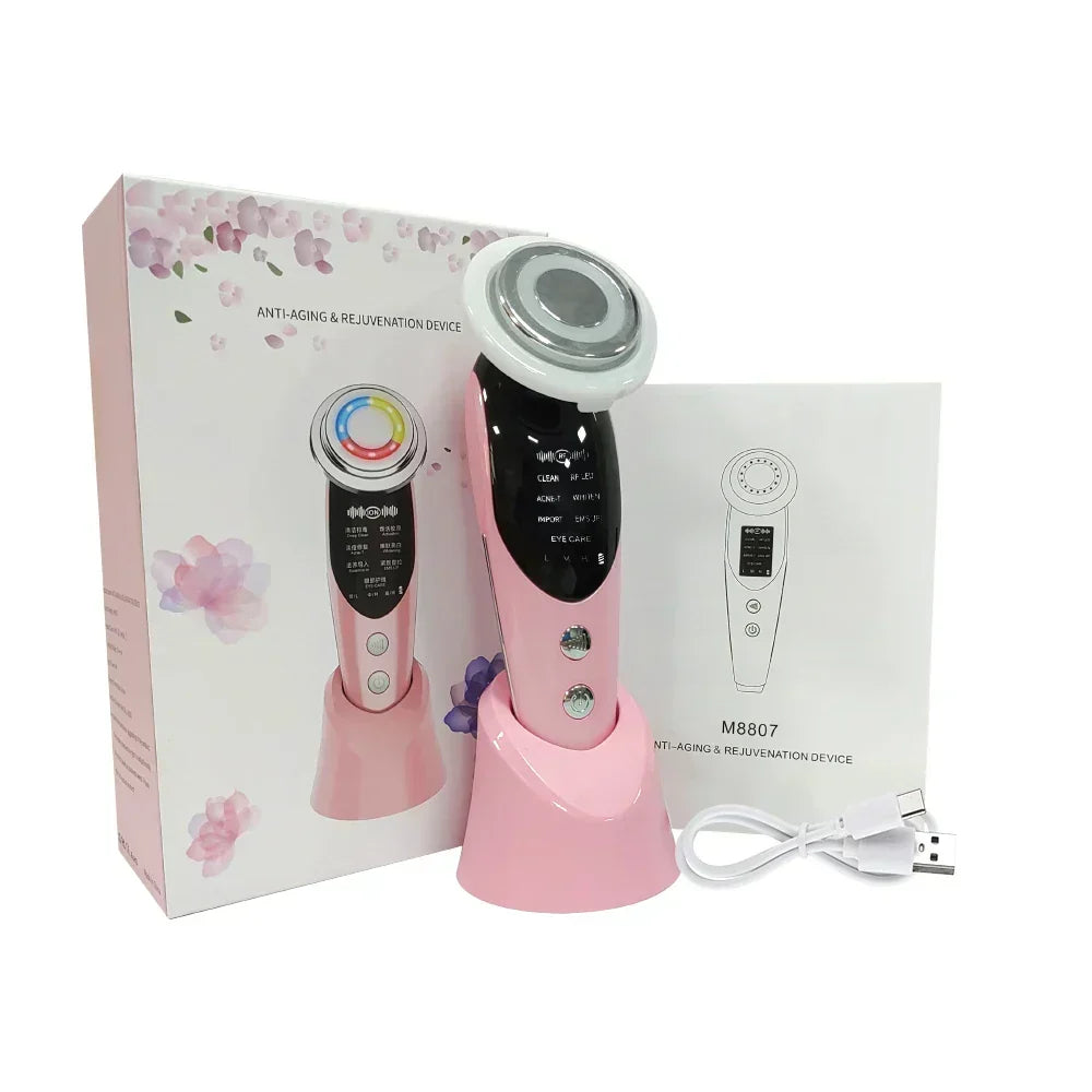 Apparaat voor huidversteviging met radiofrequentie - EMS, LED en massage