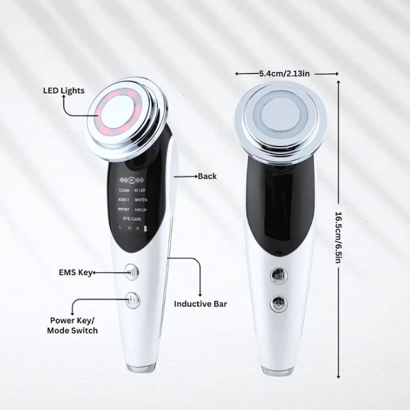 Apparaat voor huidversteviging met radiofrequentie - EMS, LED en massage