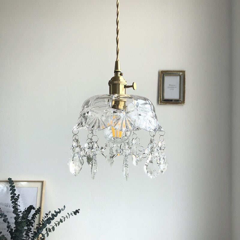 Aurelia Crystal Pendant Fixture In Clear Glass For Elegant Interiors