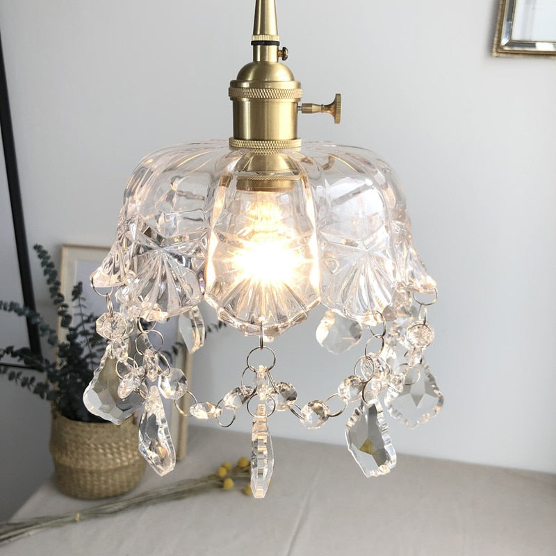 Aurelia Crystal Pendant Fixture In Clear Glass For Elegant Interiors