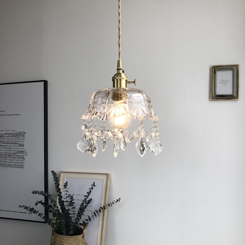Aurelia Crystal Pendant Fixture In Clear Glass For Elegant Interiors