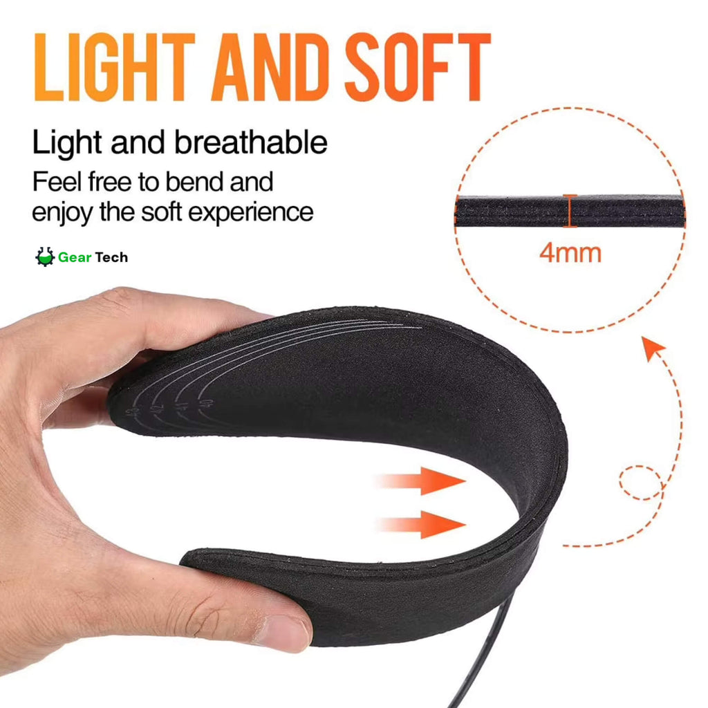 Rechargeable Heated Boot Insoles — Dual Heating Elements, Bulk-Free Fit