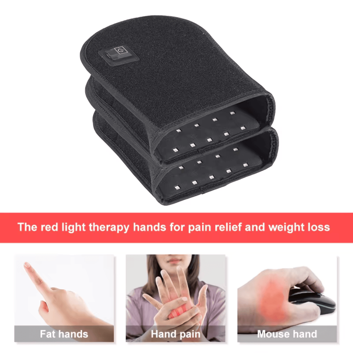 Guante de luz roja LumaFlex — Diseño de doble longitud de onda y luz infrarroja cercana