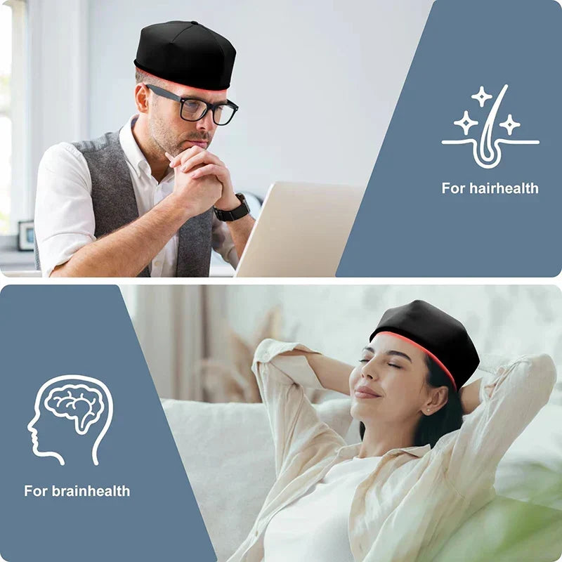 Rot- und Infrarot-Lichttherapiekappe für die Gehirngesundheit und das Haarwachstum