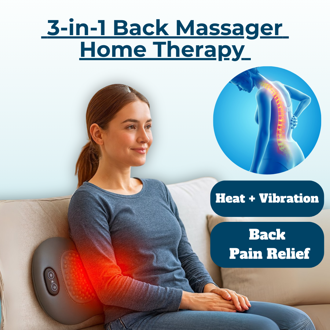 Masseur dorsal 3-en-1 LuminaBack avec réglages de chaleur et de vibration