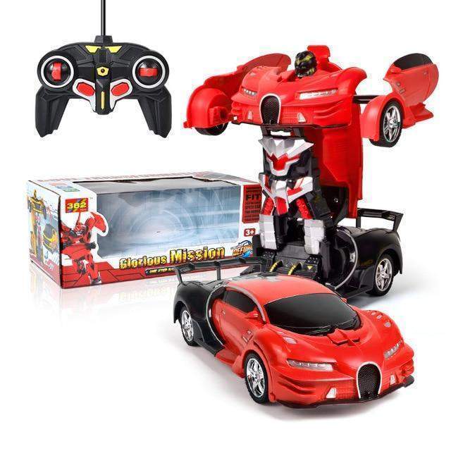Transformer-auto met afstandsbediening — ledverlichting, geluiden en robotmodus