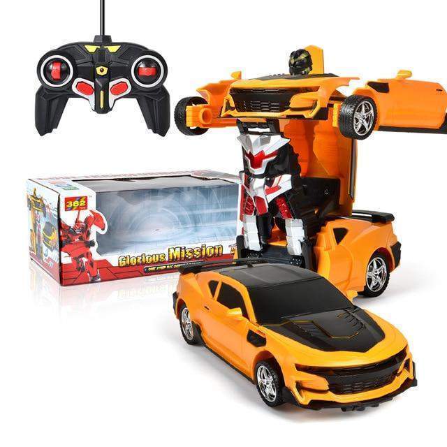 Transformer-auto met afstandsbediening — ledverlichting, geluiden en robotmodus