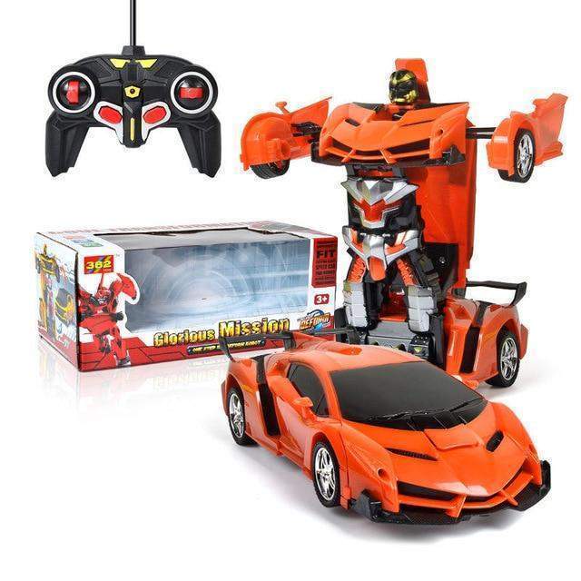 Transformer-auto met afstandsbediening — ledverlichting, geluiden en robotmodus