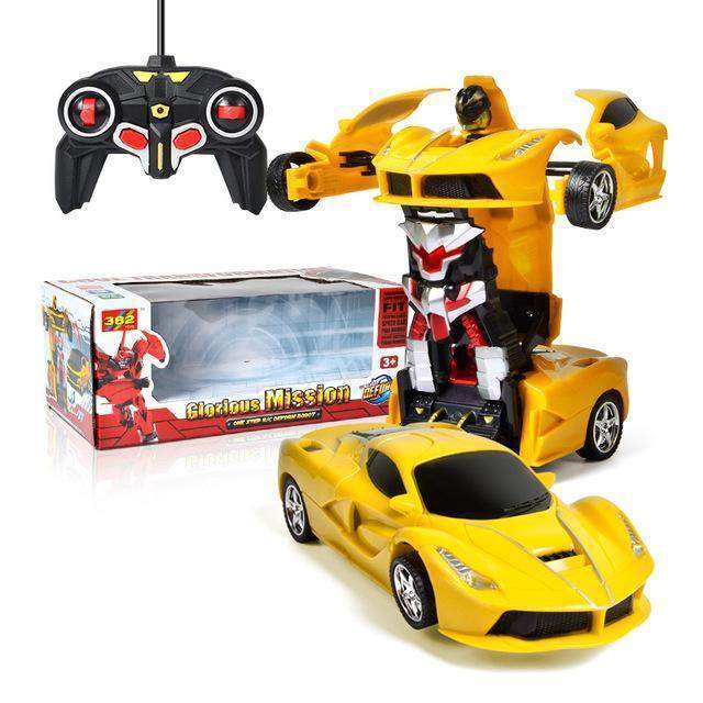 Transformer-auto met afstandsbediening — ledverlichting, geluiden en robotmodus