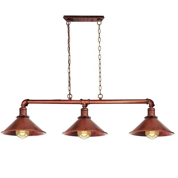 Industrial Black Metal Ceiling Lamp, 3-E27 Vintage Style, Exposed Pipe Design